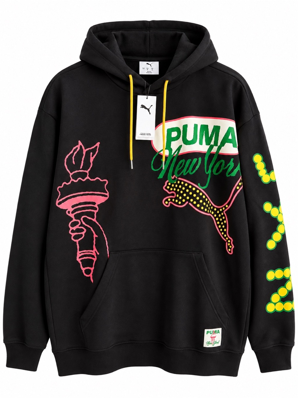 PUMA New York NYC Graphic Hoodie Men XL Black